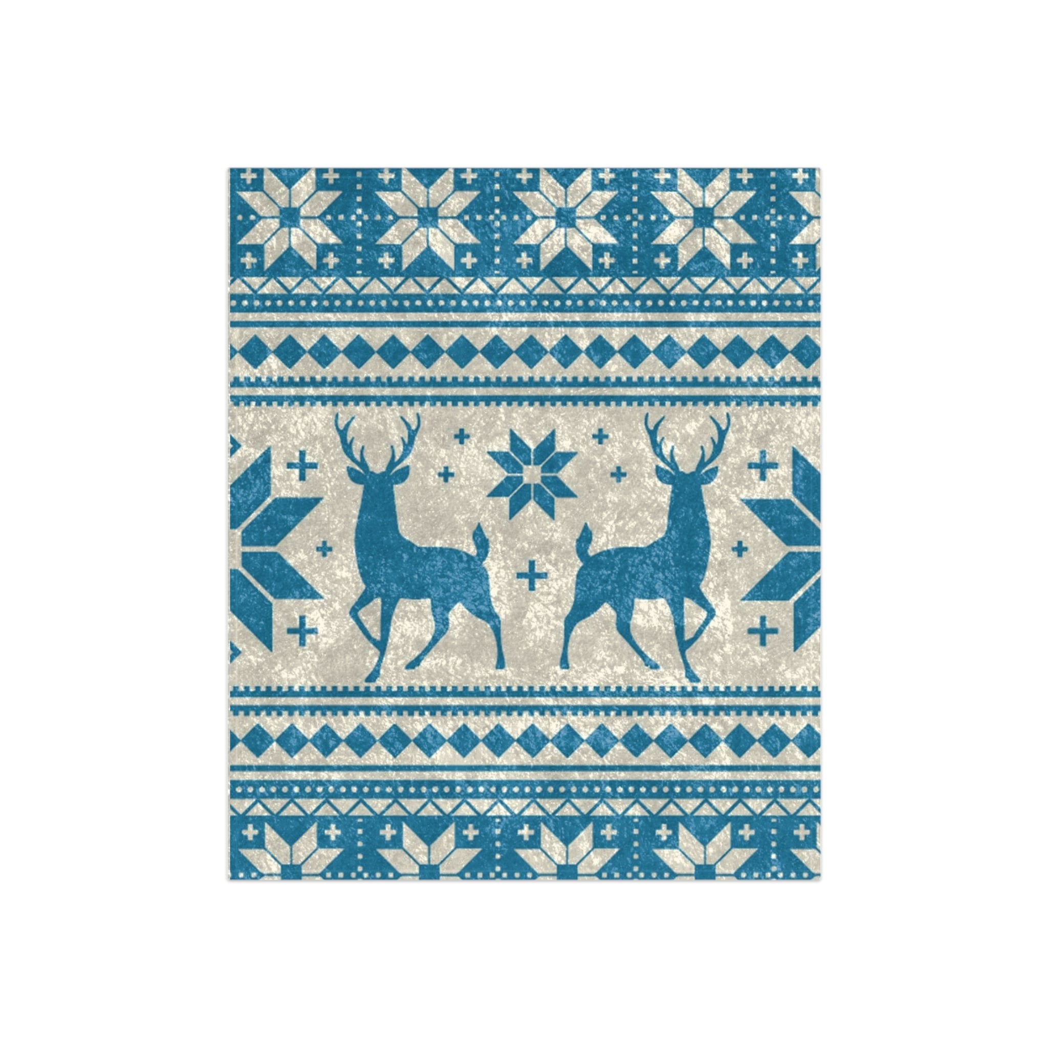 Cozy Crushed Velvet Blanket with Deer Design, Plush Throw Blanket, Holiday Home Decor, Winter Gift, Soft Fleece Blanket
