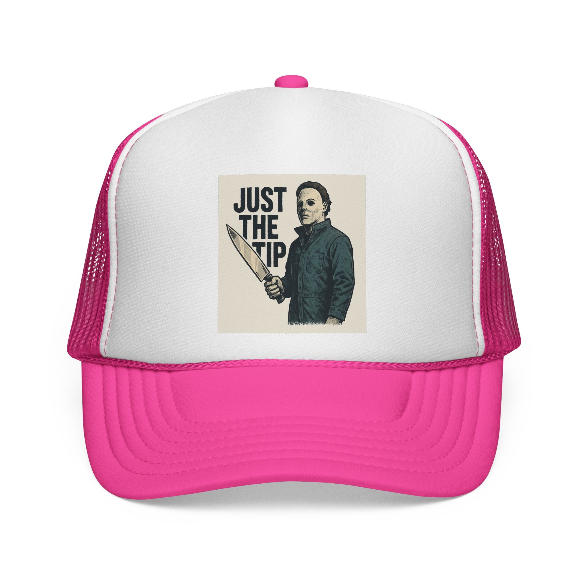 Humorous Trucker Caps - Just the Tip Graphic, Funny Gifts for Horror Fans, Unisex Adjustable Hat, Halloween Costume Accessory, Casual [...]