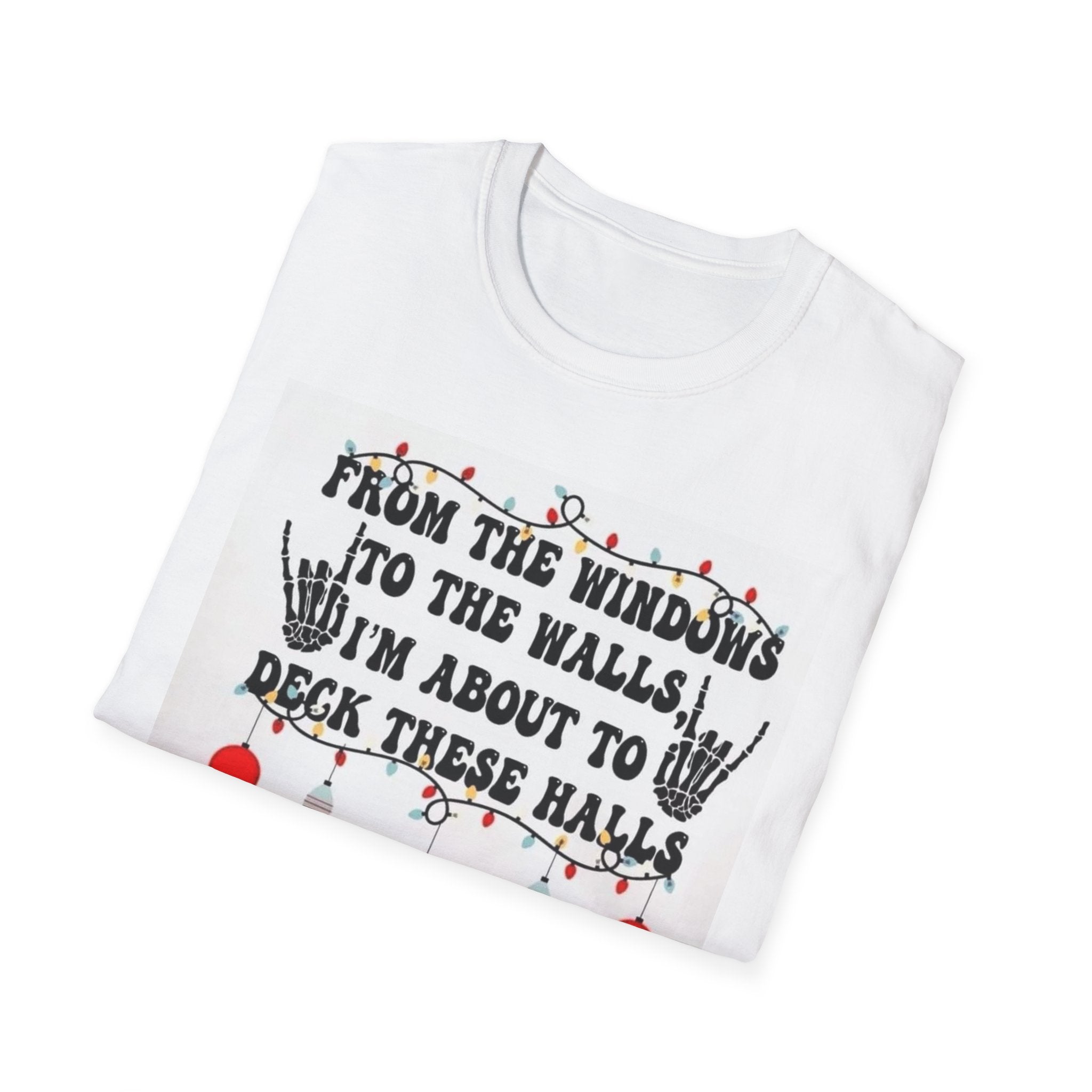 Festive Graphic Tee, Holiday T-Shirt, Christmas Shirt, Unisex Softstyle Tee, Ugly Sweater Alternative, Seasonal Apparel