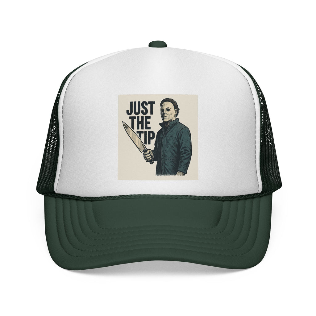 Humorous Trucker Caps - Just the Tip Graphic, Funny Gifts for Horror Fans, Unisex Adjustable Hat, Halloween Costume Accessory, Casual [...]