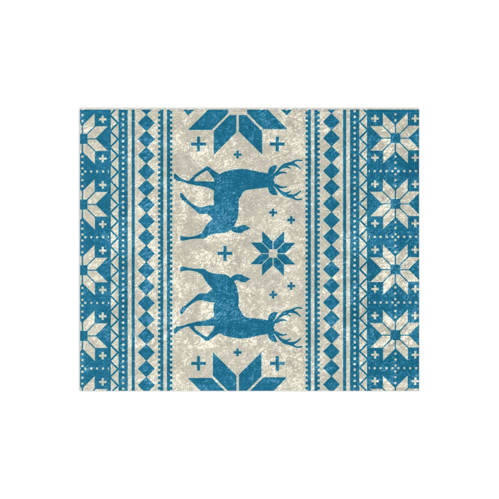 Cozy Crushed Velvet Blanket with Deer Design, Plush Throw Blanket, Holiday Home Decor, Winter Gift, Soft Fleece Blanket