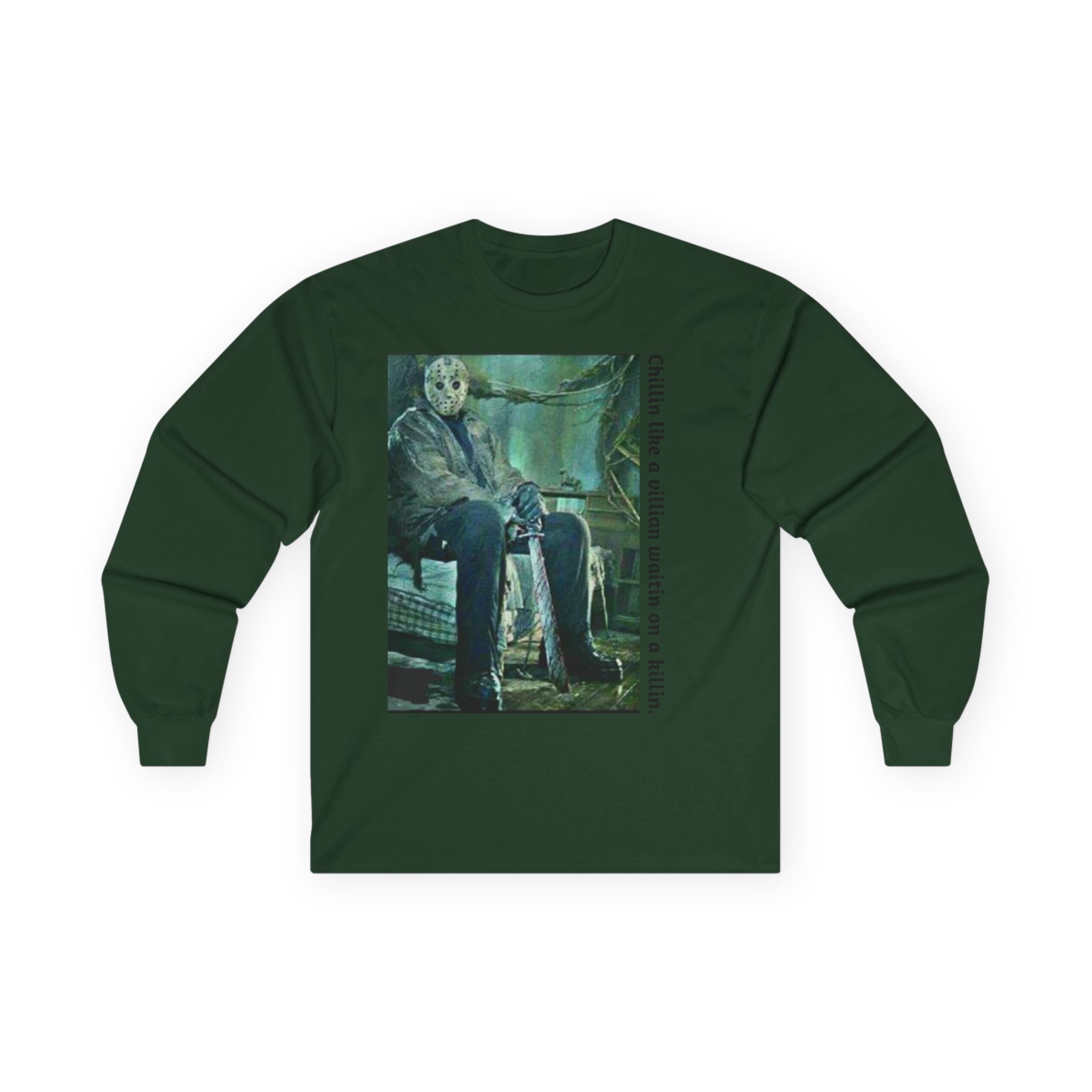 Chillin' Like a Villain Long Sleeve Tee, Cozy Casual Fashion, Perfect for Halloween, Unique Gift Idea, Everyday Comfort Wear