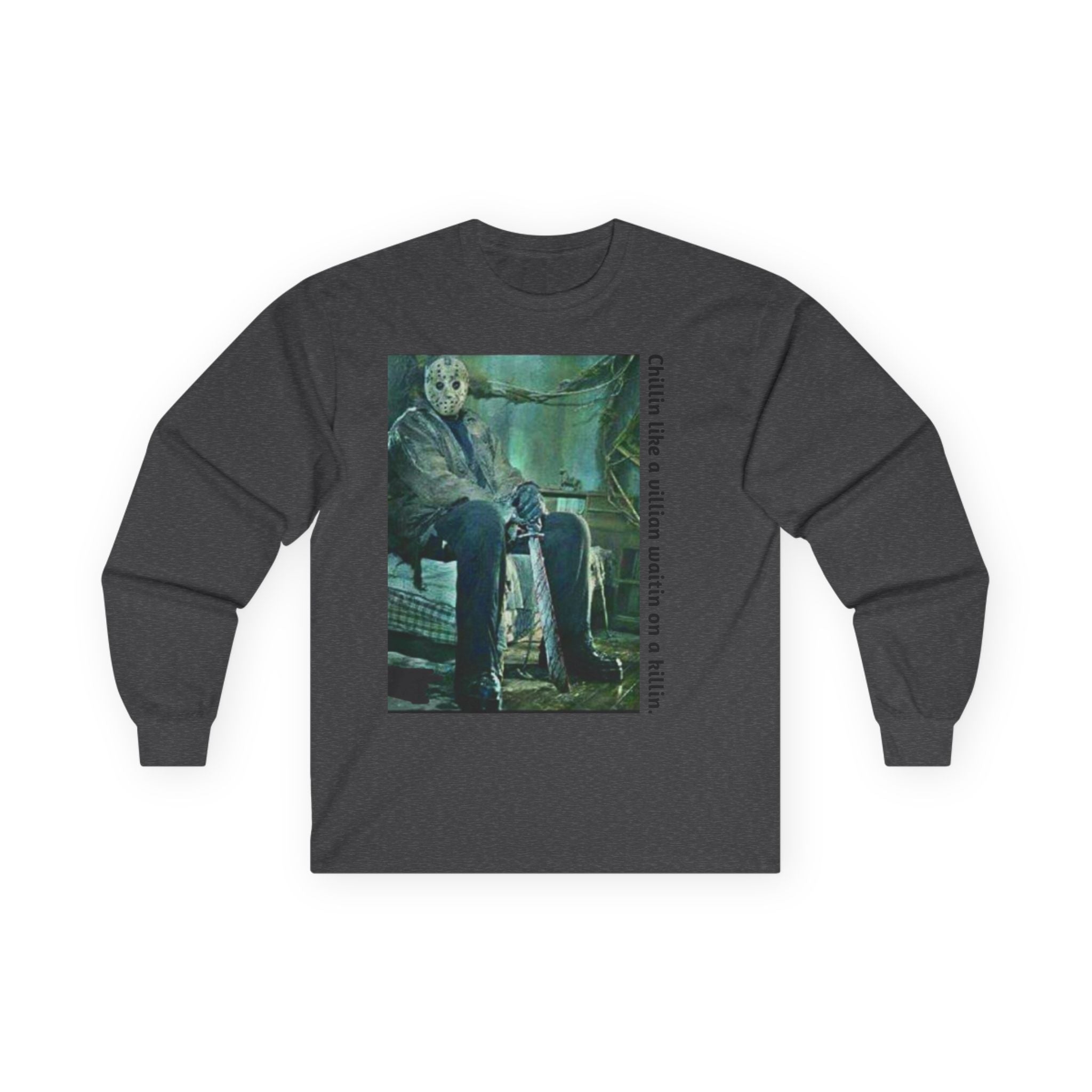 Chillin' Like a Villain Long Sleeve Tee, Cozy Casual Fashion, Perfect for Halloween, Unique Gift Idea, Everyday Comfort Wear