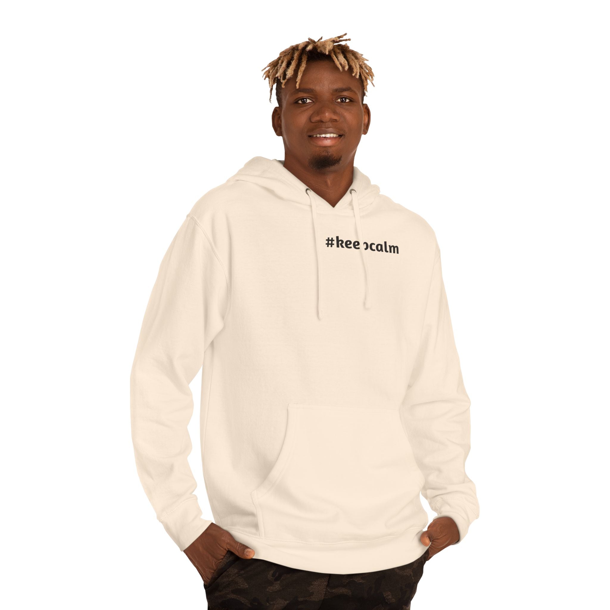 Keep Calm Unisex Hooded Sweatshirt, Cozy Gift, Casual Wear, Relaxed Hoodie, Motivation Sweater