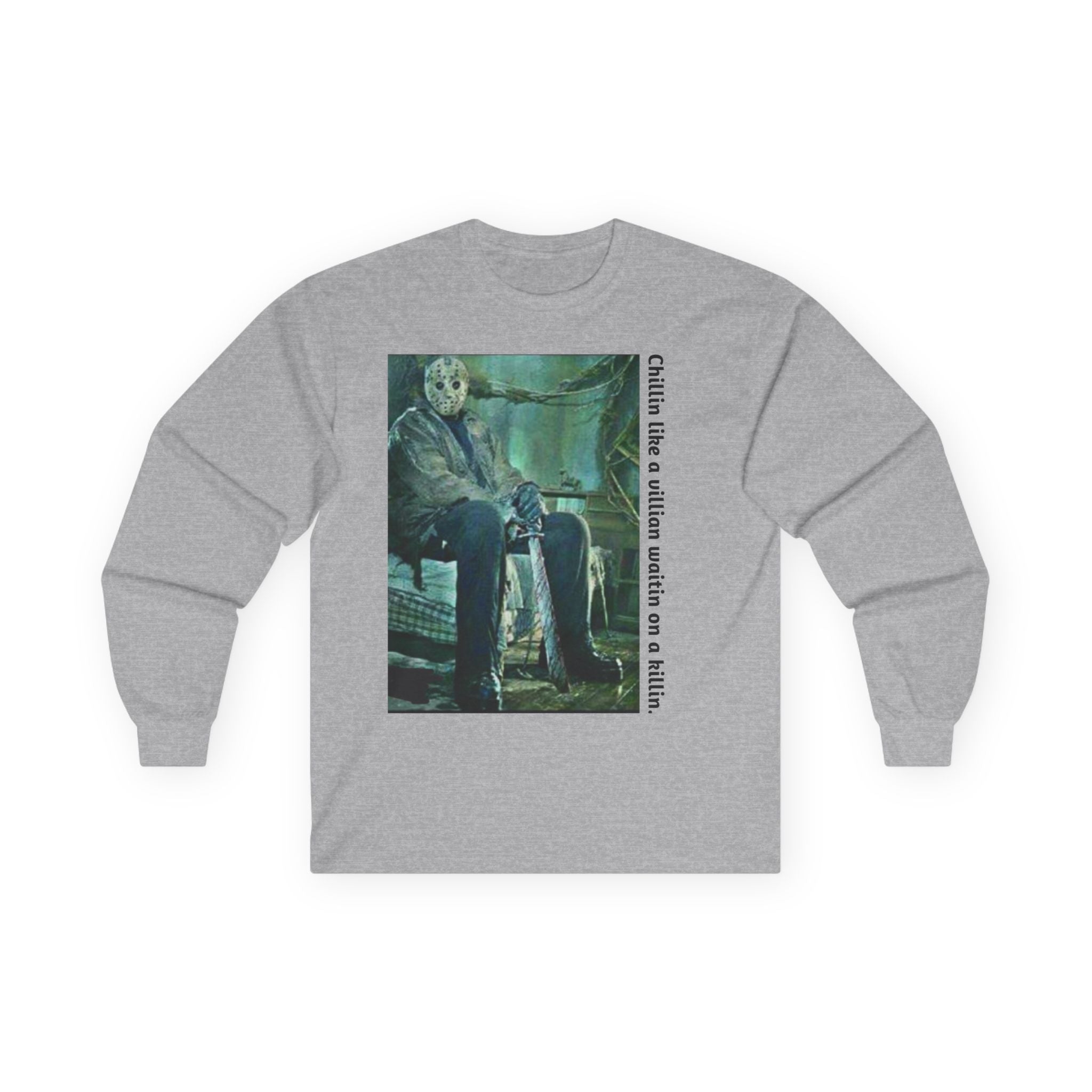 Chillin' Like a Villain Long Sleeve Tee, Cozy Casual Fashion, Perfect for Halloween, Unique Gift Idea, Everyday Comfort Wear