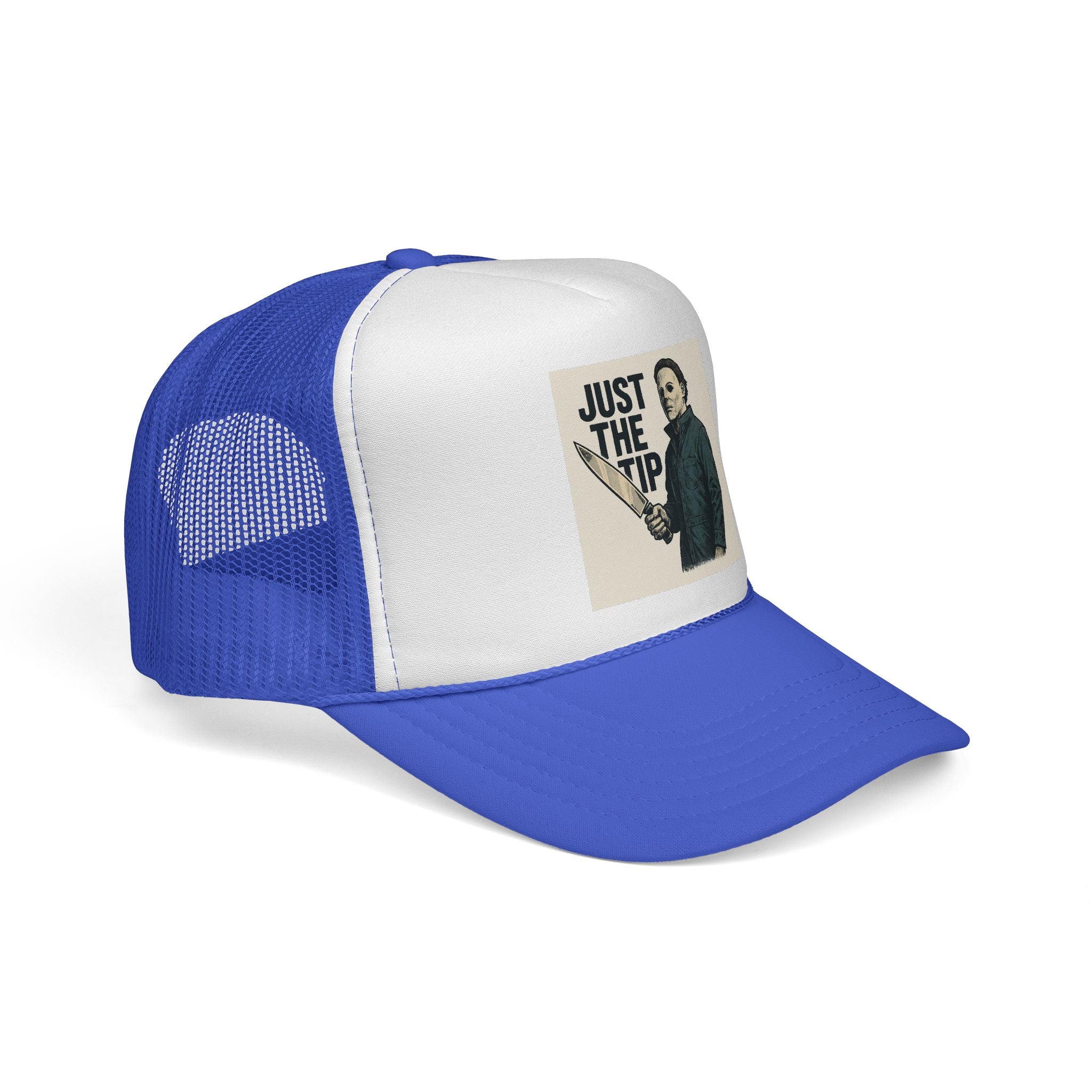 Humorous Trucker Caps - Just the Tip Graphic, Funny Gifts for Horror Fans, Unisex Adjustable Hat, Halloween Costume Accessory, Casual [...]
