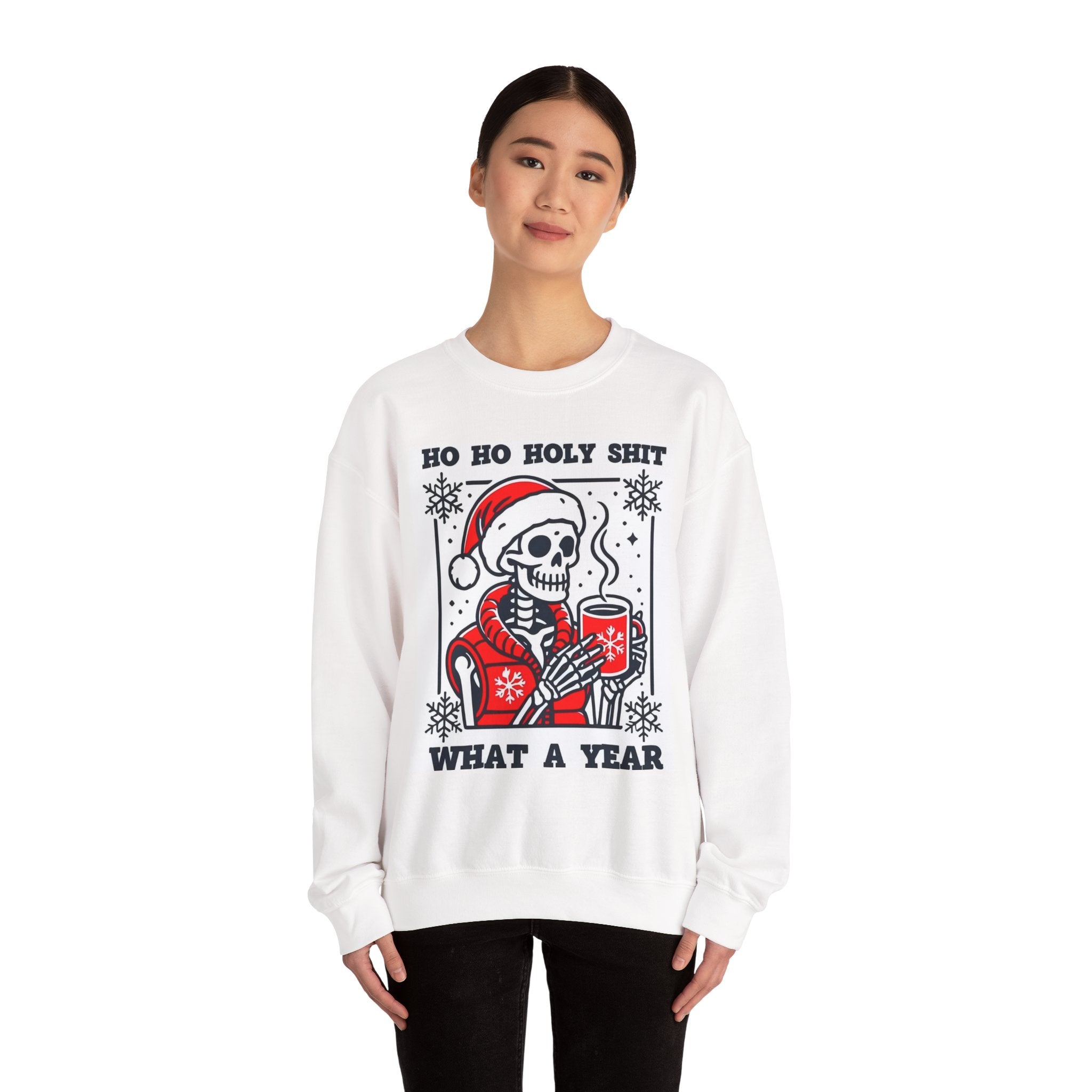 Funny Skeleton Holiday Sweatshirt, Unisex Sweatshirt, Christmas Gift, Cool Crewneck, Winter Apparel, Gift for Him/Her