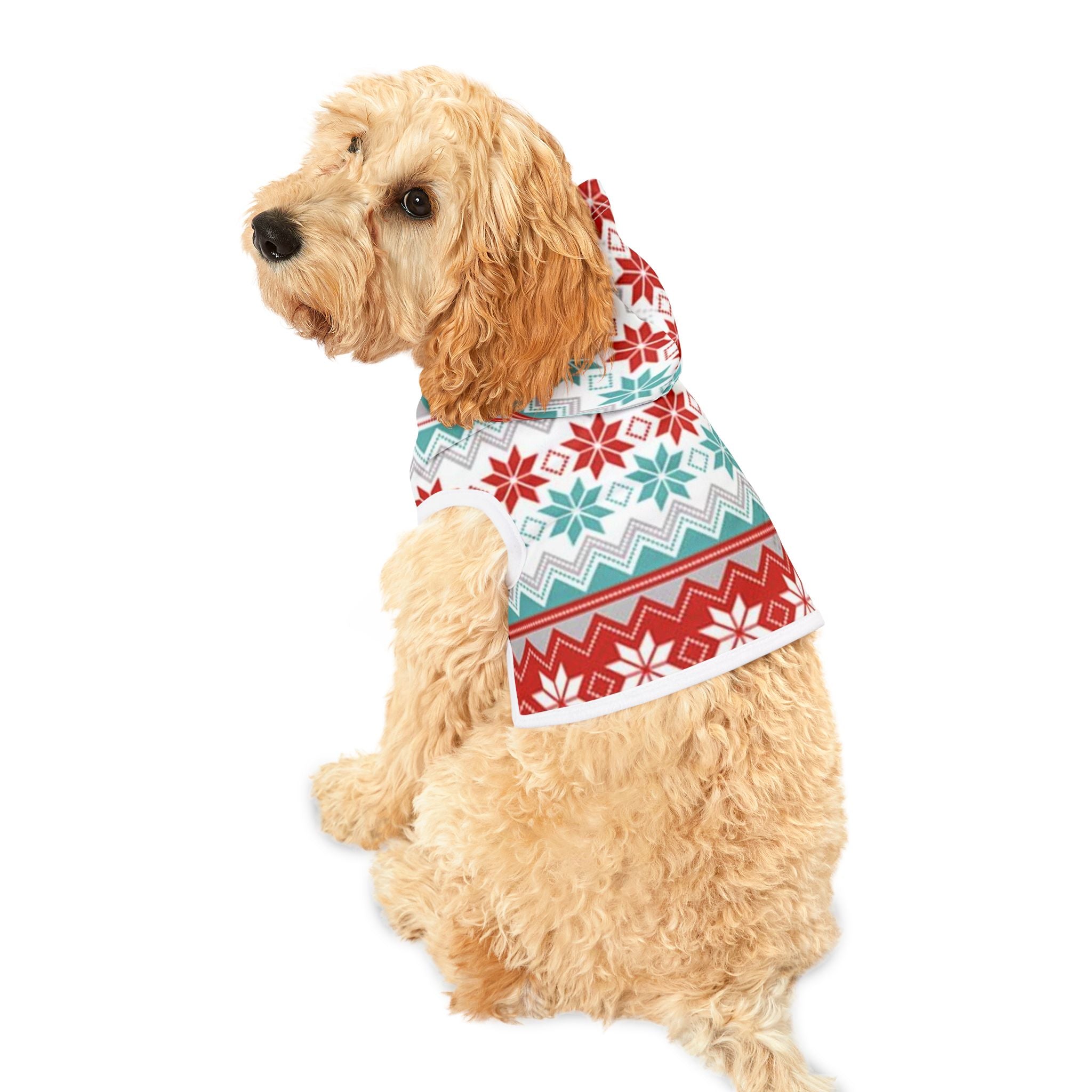 Cozy Winter Pet Hoodie - Festive Snowflake Pattern, Cute Dog Apparel, Holiday Gift for Pets, Warm Hoodie for Furry Friends