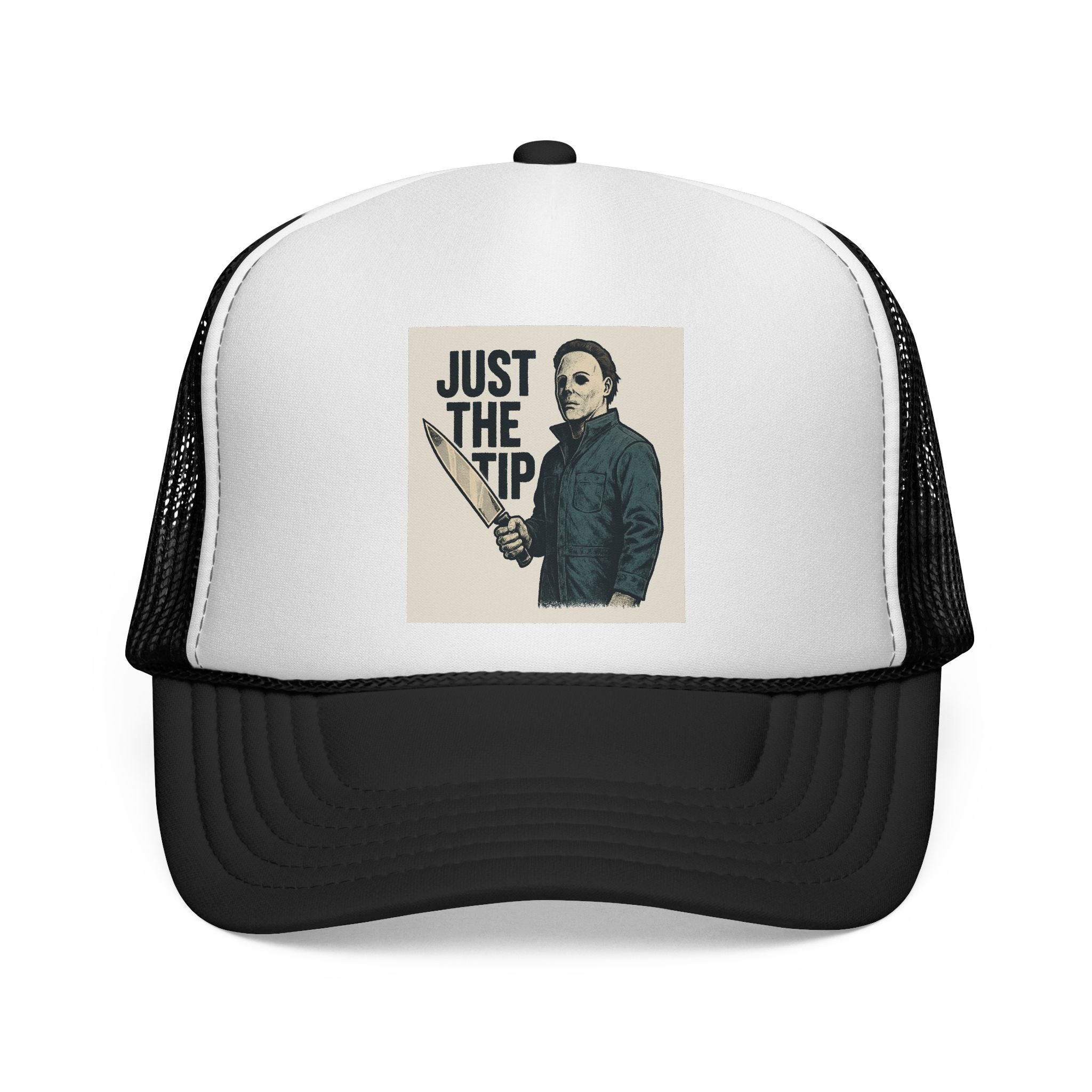 Humorous Trucker Caps - Just the Tip Graphic, Funny Gifts for Horror Fans, Unisex Adjustable Hat, Halloween Costume Accessory, Casual [...]