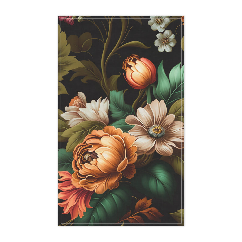 Floral Design Tea Towels, Beautiful Kitchen Decor, Floral Cotton Towels, Housewarming Gift, Botanical Dish Towels