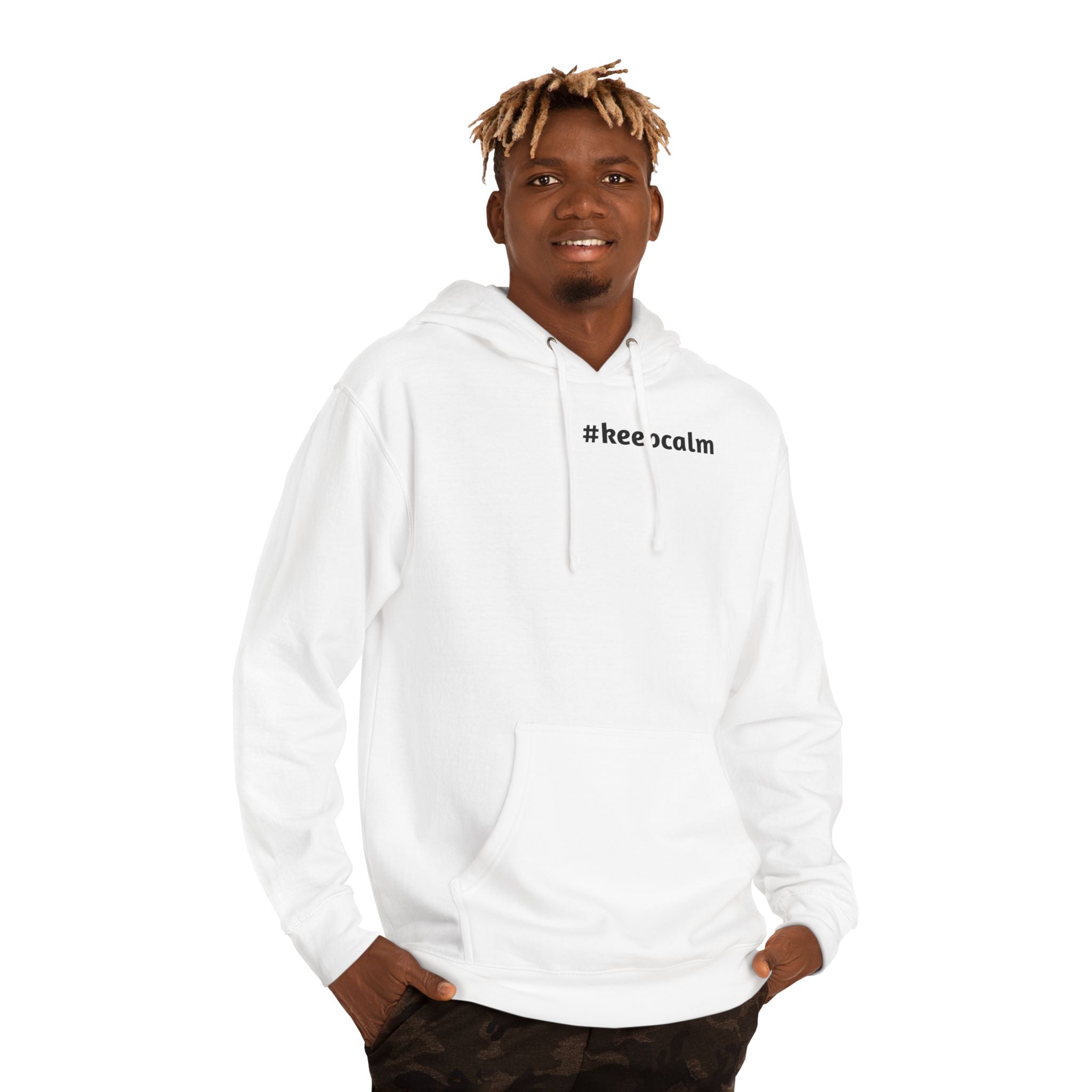 Keep Calm Unisex Hooded Sweatshirt, Cozy Gift, Casual Wear, Relaxed Hoodie, Motivation Sweater