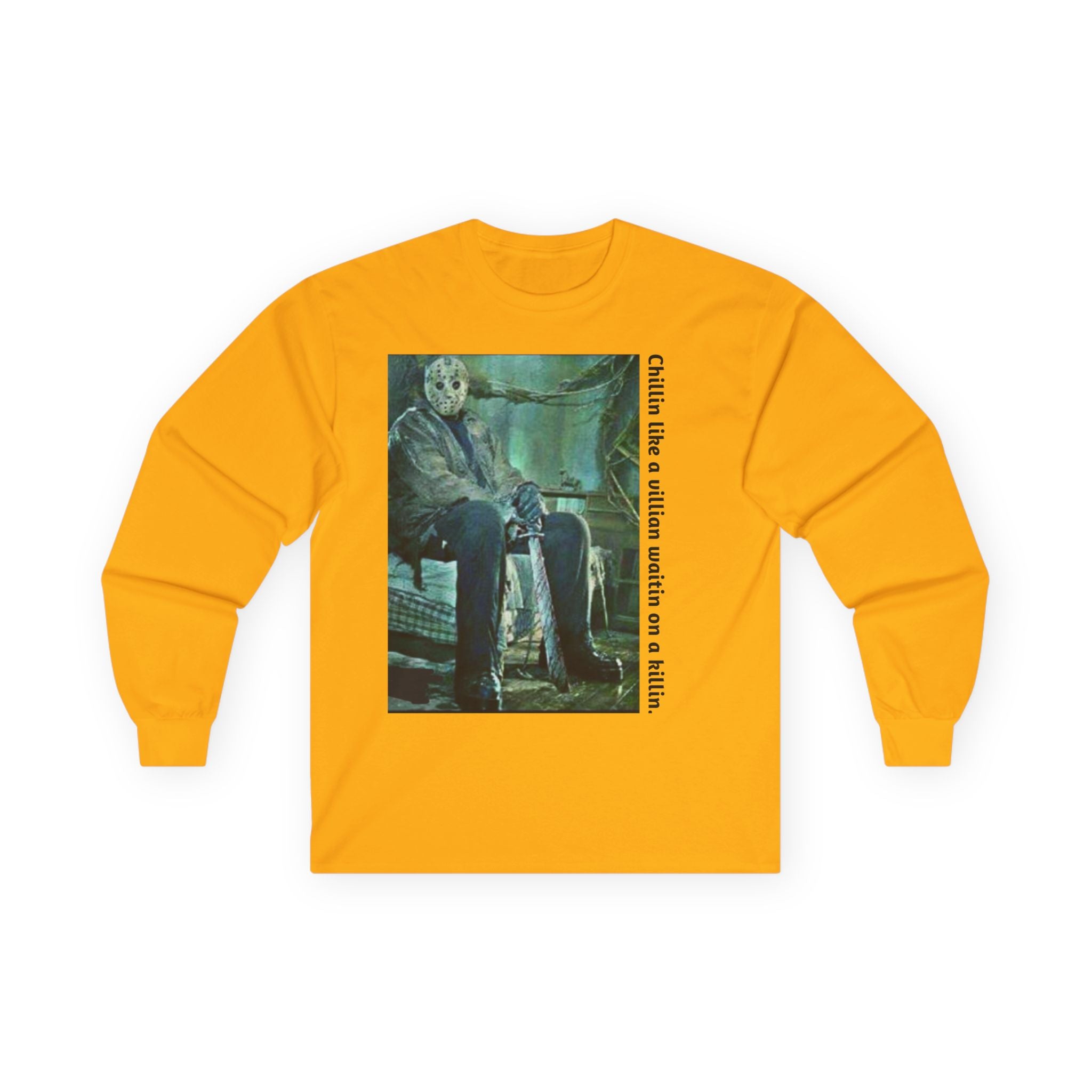 Chillin' Like a Villain Long Sleeve Tee, Cozy Casual Fashion, Perfect for Halloween, Unique Gift Idea, Everyday Comfort Wear