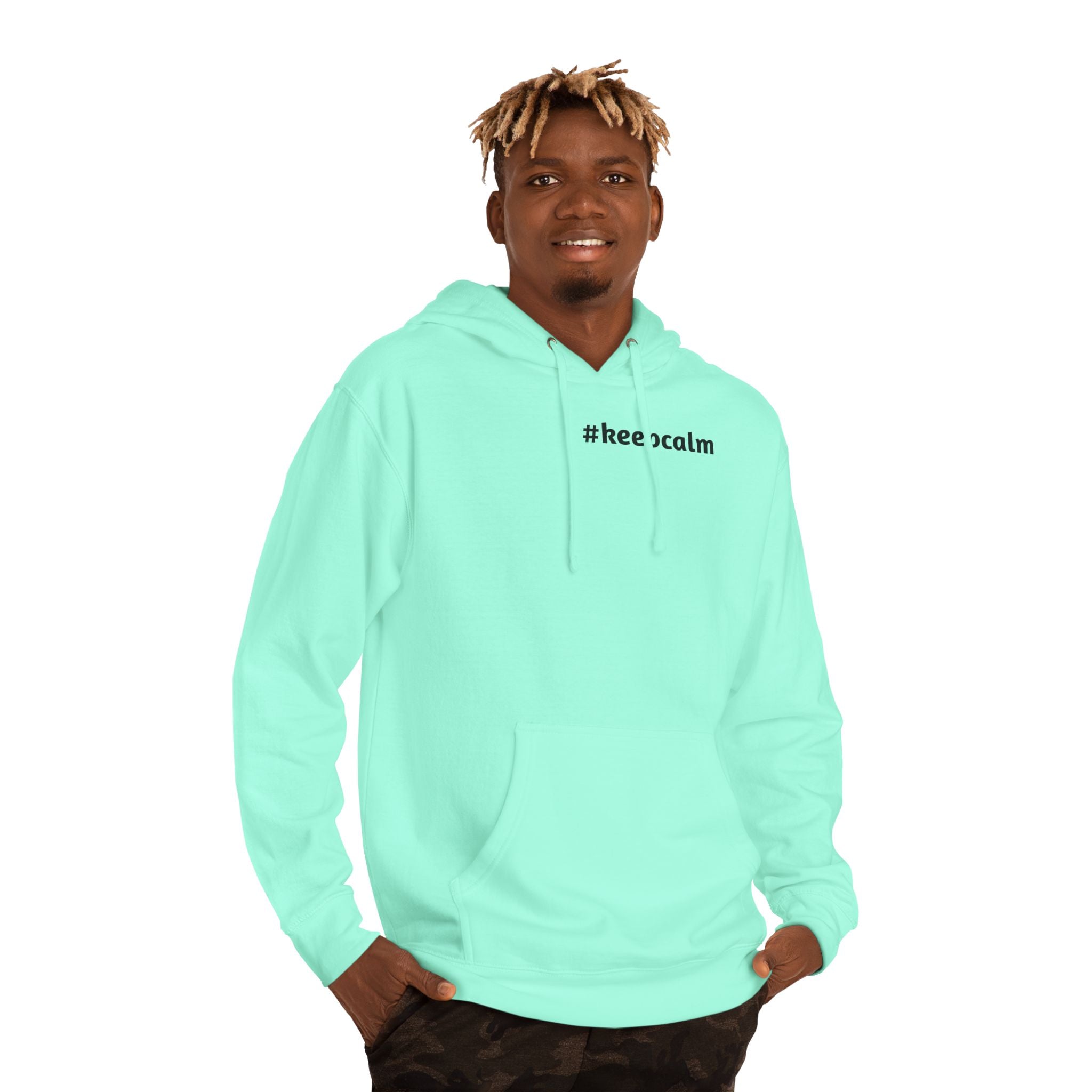 Keep Calm Unisex Hooded Sweatshirt, Cozy Gift, Casual Wear, Relaxed Hoodie, Motivation Sweater