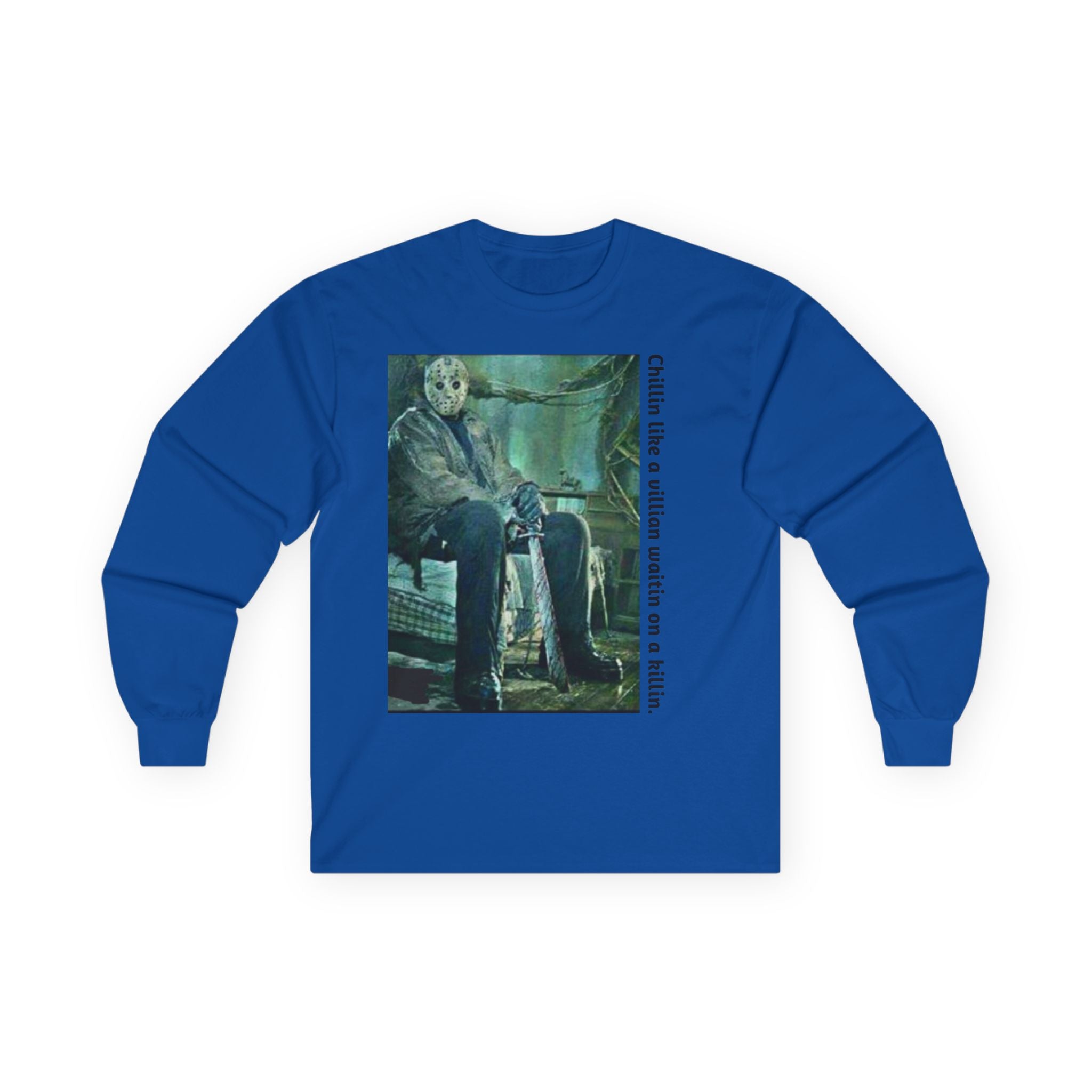Chillin' Like a Villain Long Sleeve Tee, Cozy Casual Fashion, Perfect for Halloween, Unique Gift Idea, Everyday Comfort Wear