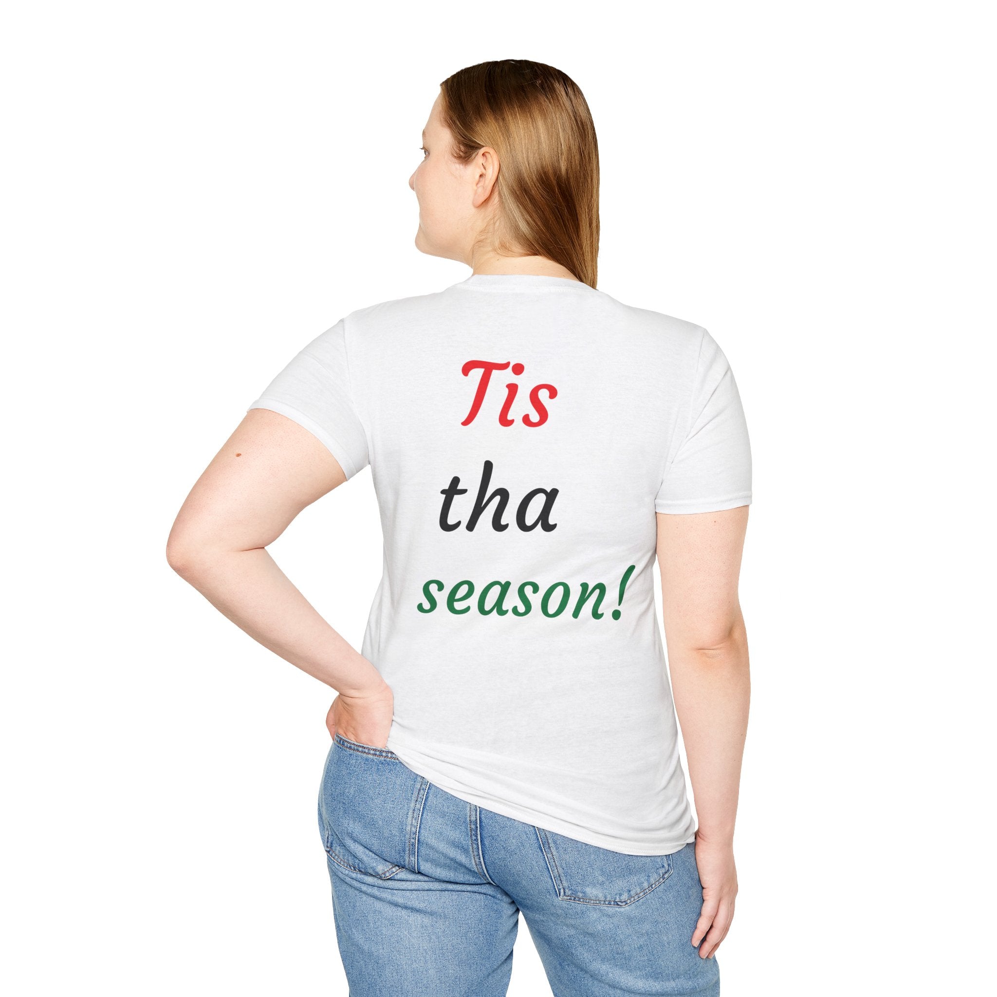 Festive Graphic Tee, Holiday T-Shirt, Christmas Shirt, Unisex Softstyle Tee, Ugly Sweater Alternative, Seasonal Apparel