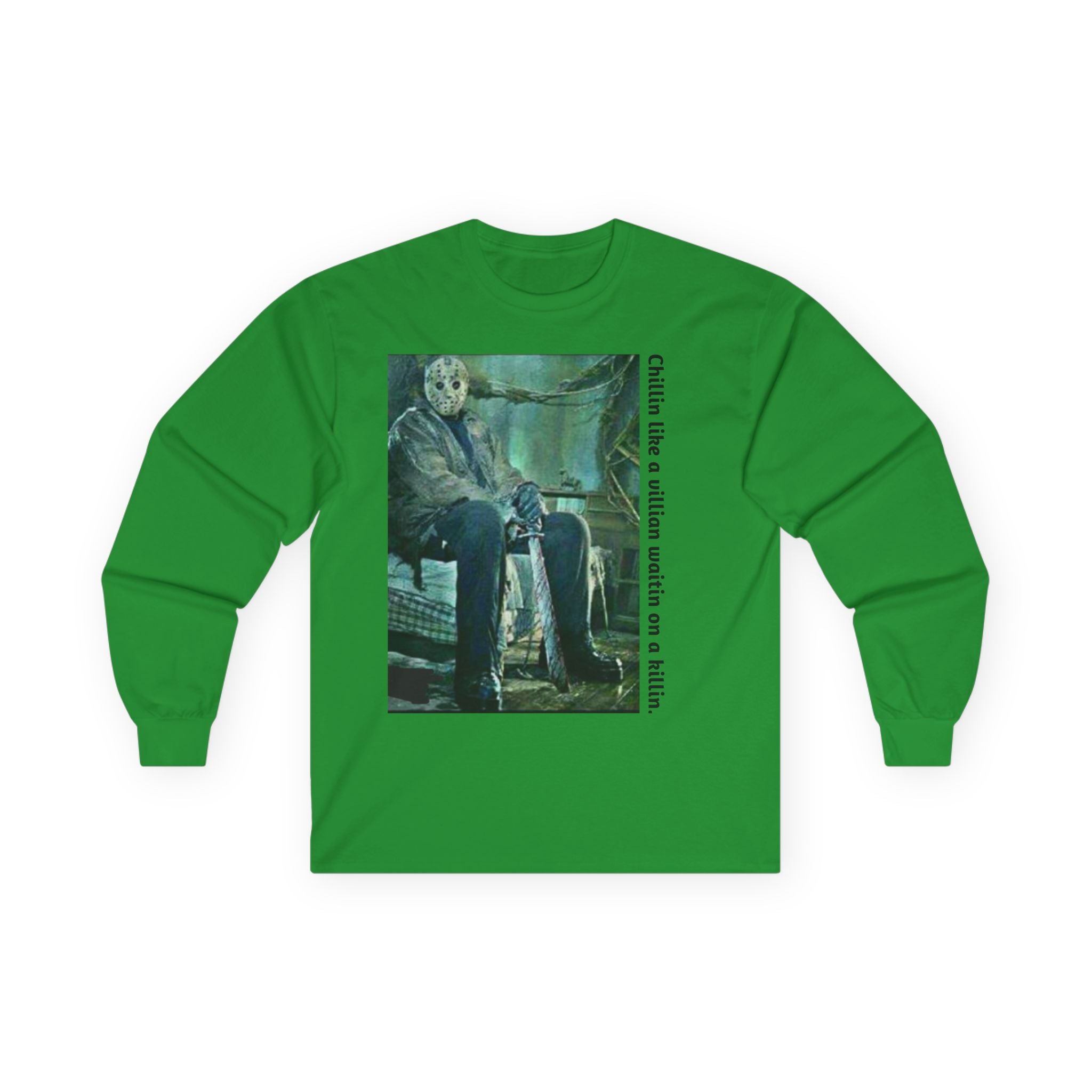 Chillin' Like a Villain Long Sleeve Tee, Cozy Casual Fashion, Perfect for Halloween, Unique Gift Idea, Everyday Comfort Wear